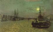 Atkinson Grimshaw London Bridge, Half Tide oil painting artist